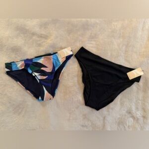 TWO Lively Bikini Bottoms - Multicolor Blue & Black - Size Large